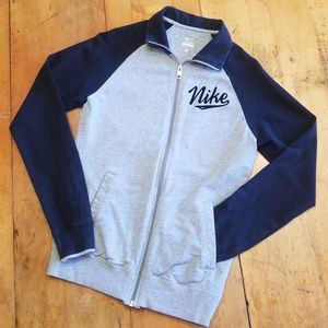 Nike Full Zip Sweater with Spellout Sz S